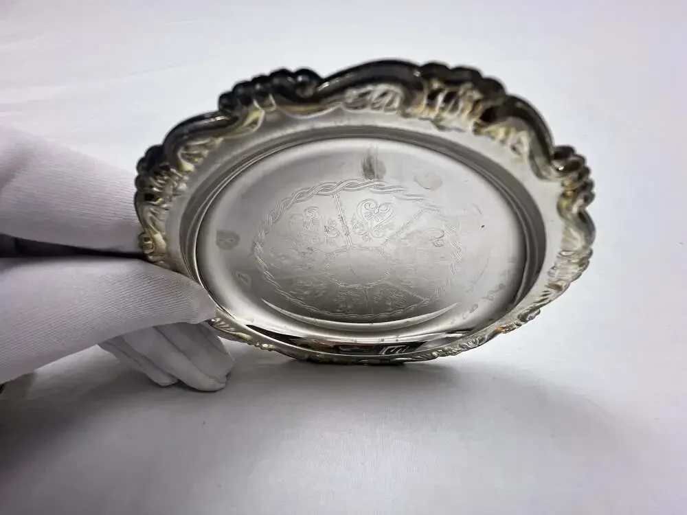 Vintage Silver Plated EP On Steel Embossed Floral Drink Coasters Set of 7